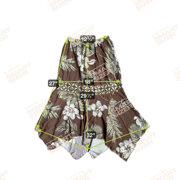 Vtg Ku De Ta Skirt Floral Shell Asymmetrical Handkerchief S Mermaid Boho Fairy‎ - Picture 7 of 7